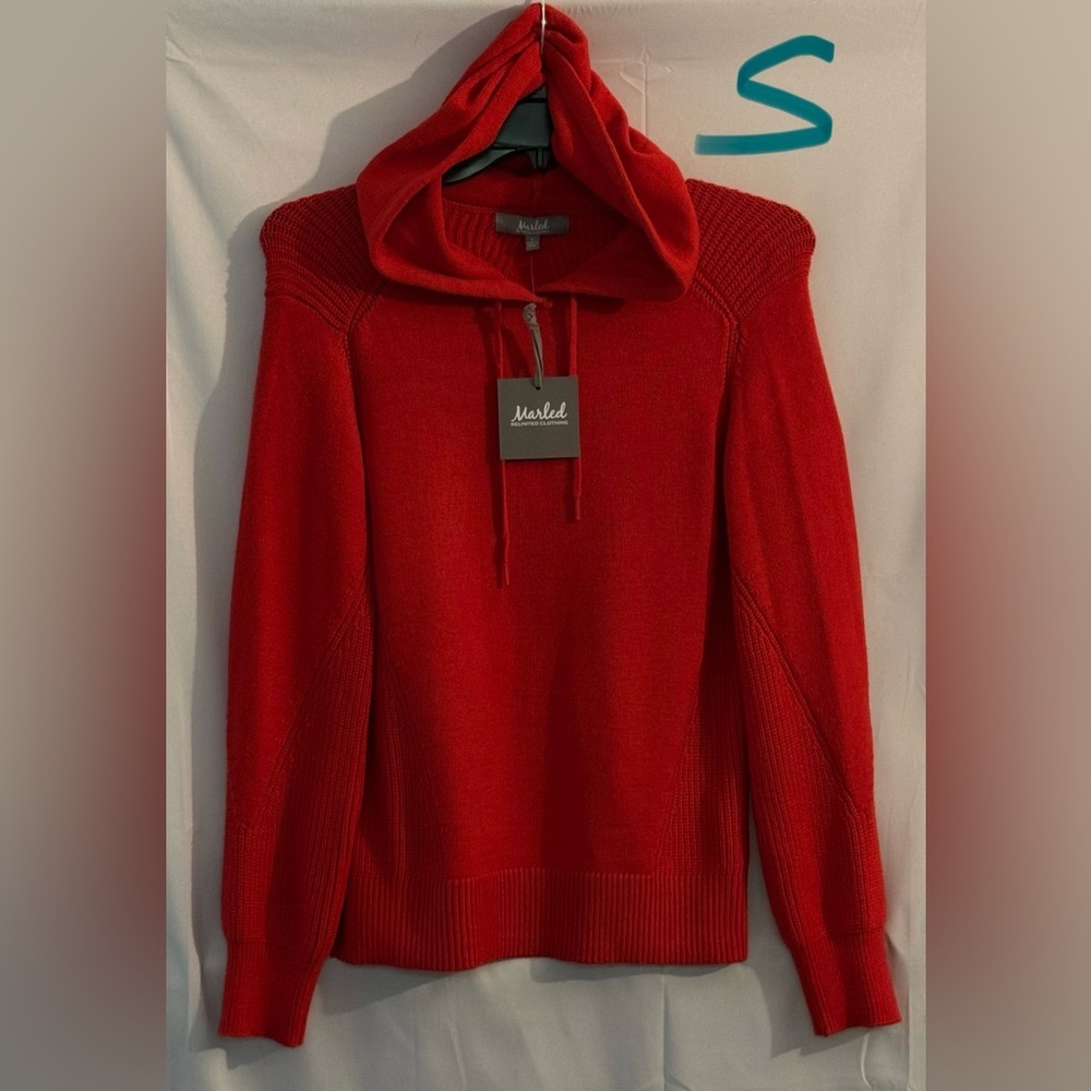Marled Red Cowl Neck Sweater